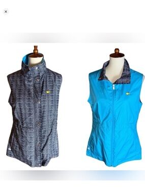 Peter Millar women’s reversible vest / Masters Augusta golf logo Medium FLAWED